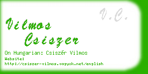 vilmos csiszer business card