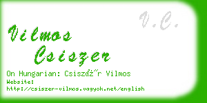 vilmos csiszer business card